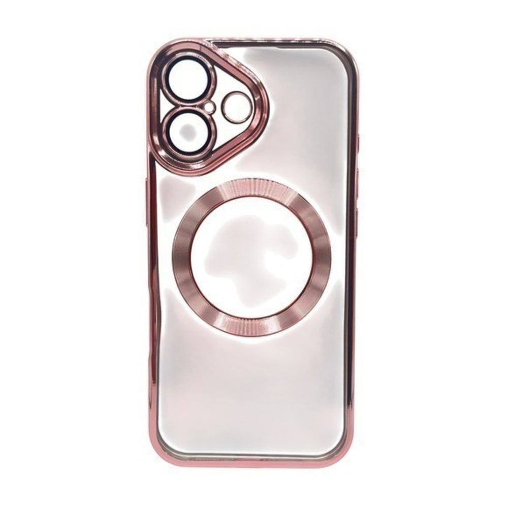 iPhone 17 Clear Protective Case‎ Pink Metallic Trim NEW